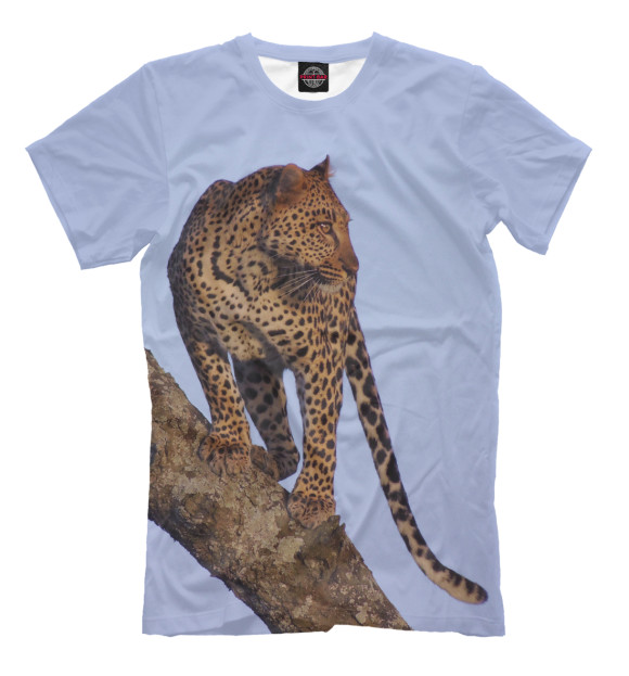 Мужская футболка с изображением гепард цвета Светло-сиреневый