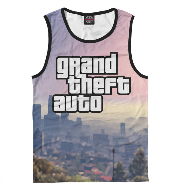 Мужская майка с изображением GTA цвета Белый