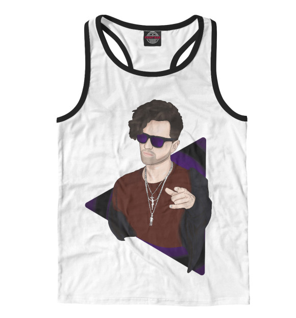 Мужская майка-борцовка с изображением ЛСП цвета Белый