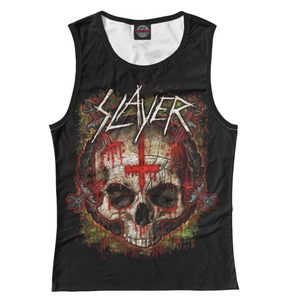 Майка для девочки с изображением Slayer цвета Белый