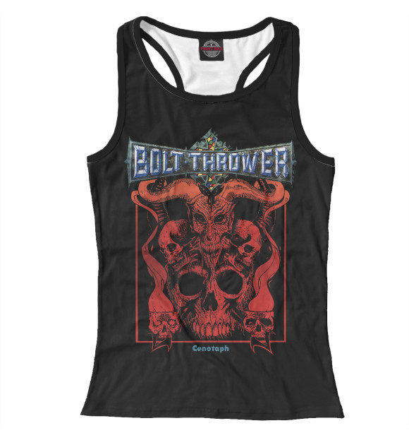 Женская майка-борцовка с изображением Bolt Thrower: Cenotaph - Spearhead цвета Белый