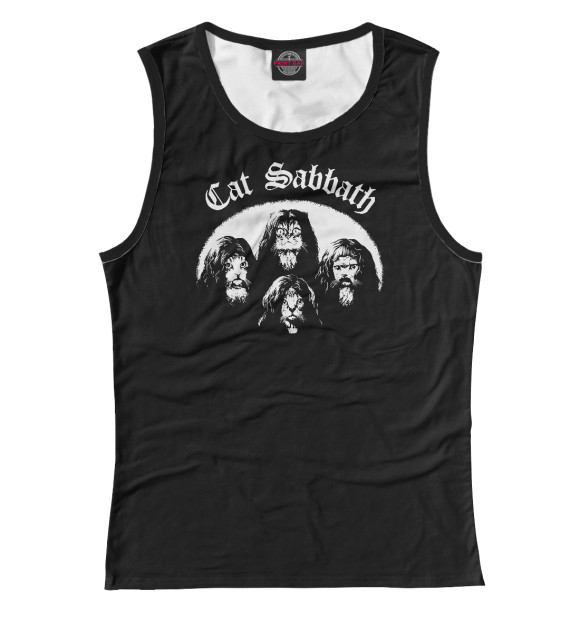 Майка для девочки с изображением Cat Sabbath цвета Белый