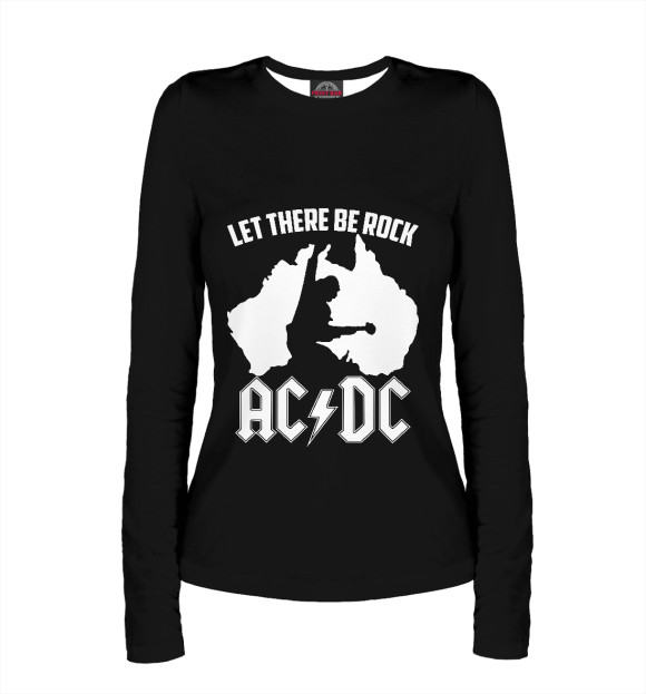 Женский лонгслив с изображением AC/DC цвета Белый