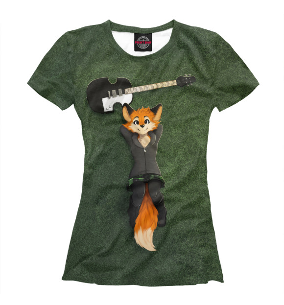 Женская футболка с изображением Rocking Fox цвета Белый