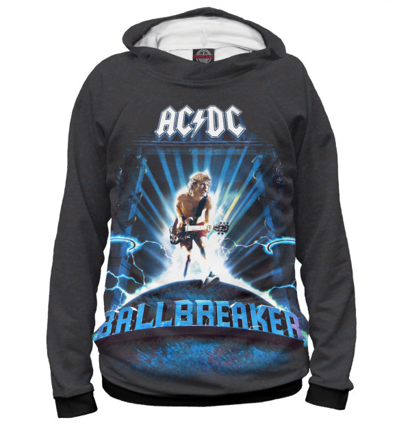 Женское худи с изображением ACDC Ballbreaker цвета Белый