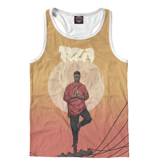 Мужская майка-борцовка с изображением RZA цвета Белый