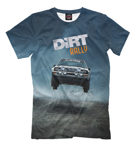 Мужская футболка с изображением Dirt Rally цвета Серый