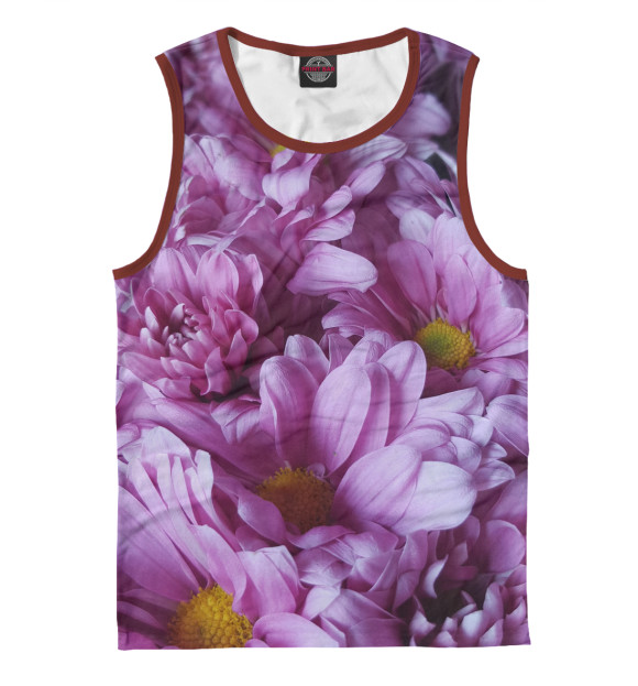 Мужская майка с изображением Сиреневый букет цветов цвета Белый