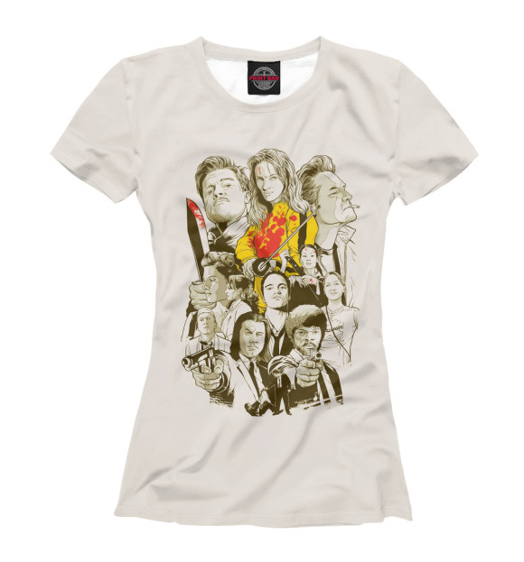 Женская футболка с изображением Фильмы Тарантино цвета Белый
