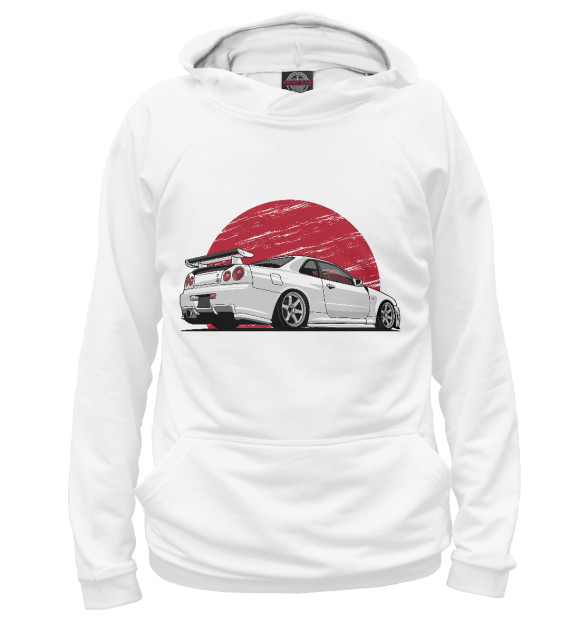 Женское худи с изображением Nissan Skyline цвета Белый