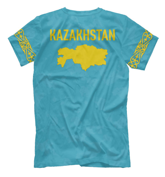 Мужская футболка с изображением Казахстан цвета Р‘РµР»С‹Р№