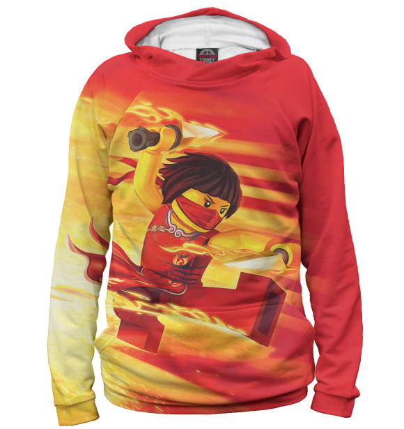 Мужское худи с изображением Ninjago цвета Белый