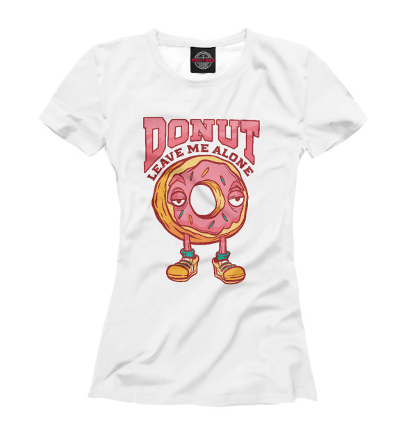 Футболка для девочек с изображением Пончик интроверт цвета Белый