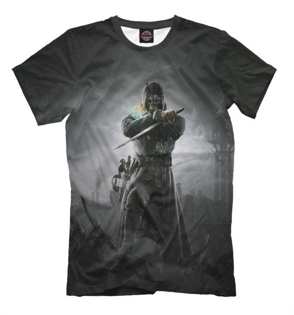 Мужская футболка с изображением Dishonored: Corvo цвета Черный