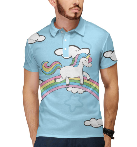 

Поло Print Bar, Белый, Прекрасный единорожка