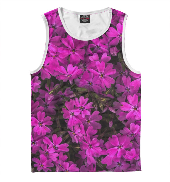 Майка для мальчика с изображением Розовые цветочки цвета Белый