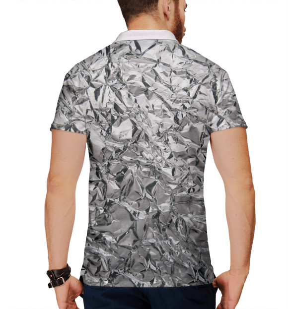 Мужское поло с изображением Фольга 3D цвета Белый