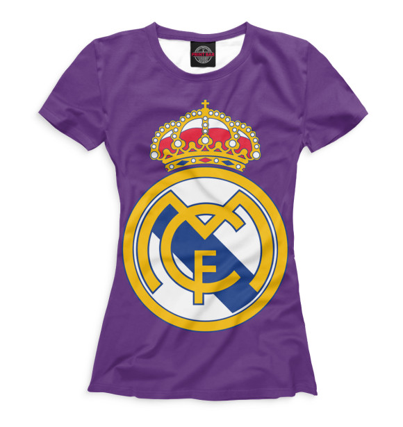 Женская футболка с изображением Real Madrid цвета Молочно-белый