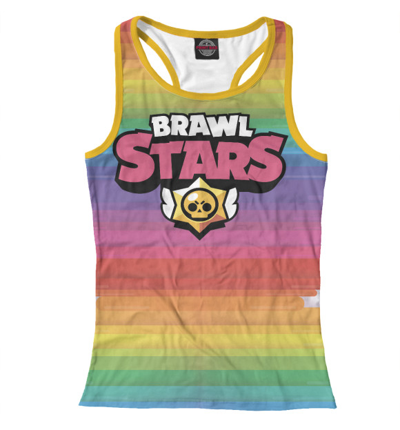 Женская майка-борцовка с изображением Brawl Stars цвета Белый