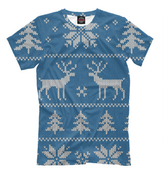 Мужская футболка Свитер с оленями