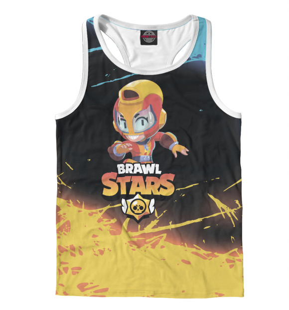 Мужская майка-борцовка с изображением Brawl Stars цвета Белый