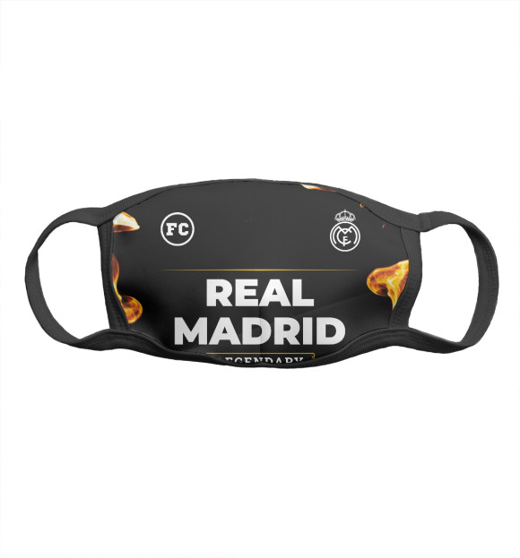 Маска тканевая с изображением Real Madrid Sport Fire цвета Белый