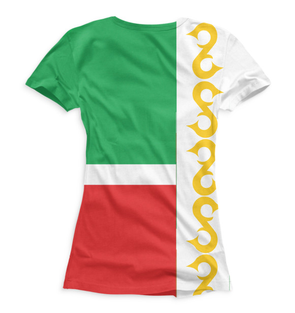 Женская футболка с изображением Чечня цвета Белый