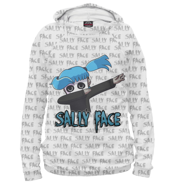 Женское худи с изображением Sally Face цвета Белый