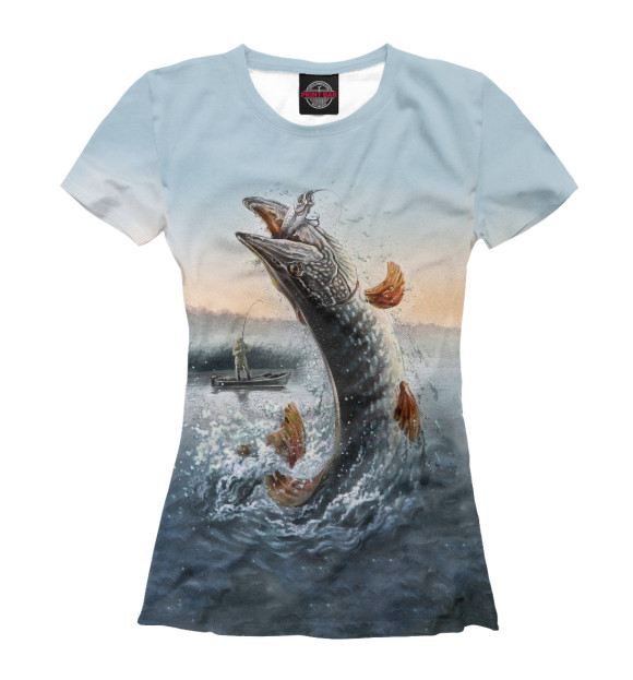 Женская футболка с изображением Fishing Boat цвета Белый