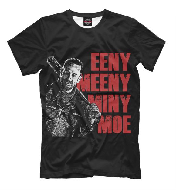Мужская футболка с изображением Negan цвета Черный