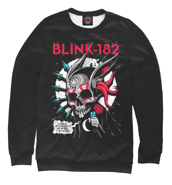 Мужской свитшот с изображением Blink 182 цвета Белый
