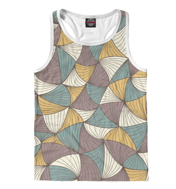 Мужская майка-борцовка с изображением Abstract geometry цвета Белый