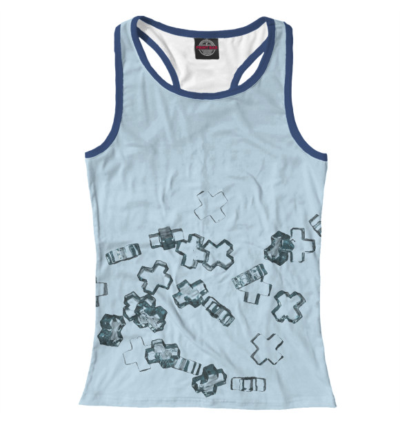 Женская майка-борцовка с изображением Кубики льды в виде крестов цвета Белый