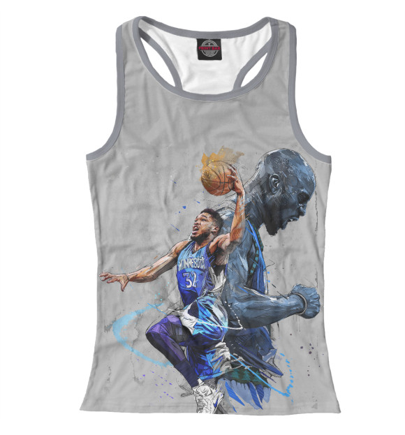 Женская майка-борцовка с изображением Karl-Anthony Towns цвета Белый