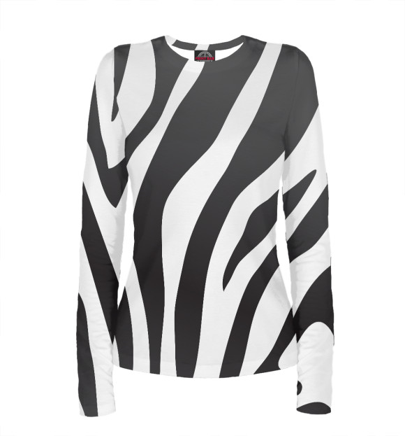 Женский лонгслив с изображением Зебра цвета Белый