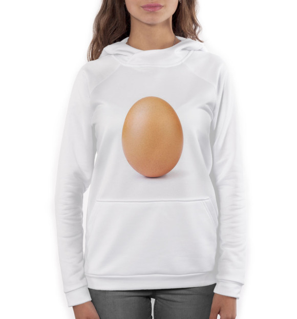 Женское худи с изображением Яйцо цвета Белый