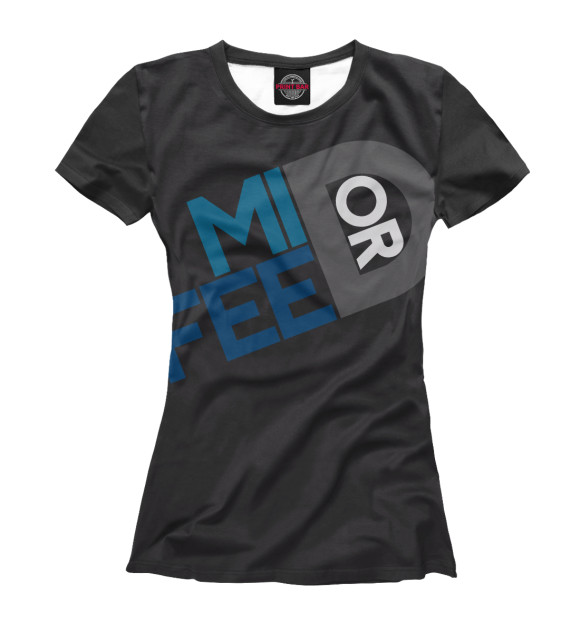 Женская футболка с изображением Mid or feed цвета Белый