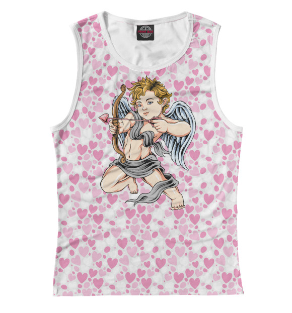 Женская майка с изображением Амур цвета Белый