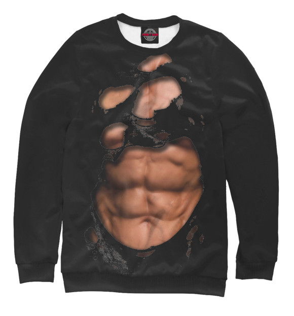 Женский свитшот с изображением Спортивное тело цвета Белый