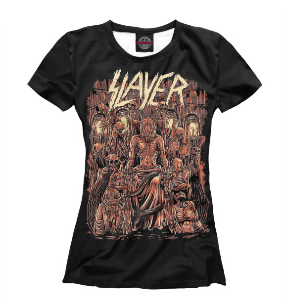 Футболка для девочек с изображением Slayer цвета Белый