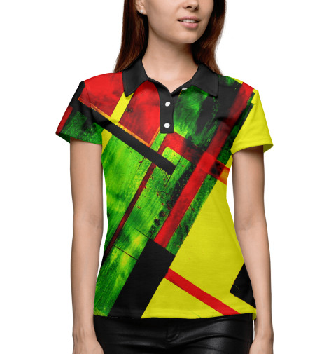 

Поло Print Bar, Белый, Цветная геометрия