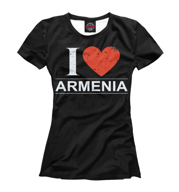 Футболка для девочек с изображением I Love Armenia цвета Белый
