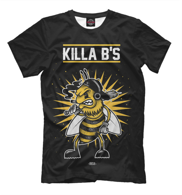 Мужская футболка с изображением Killa B's цвета Черный