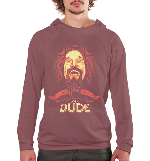 Мужское худи с изображением Большой Лебовски цвета Белый