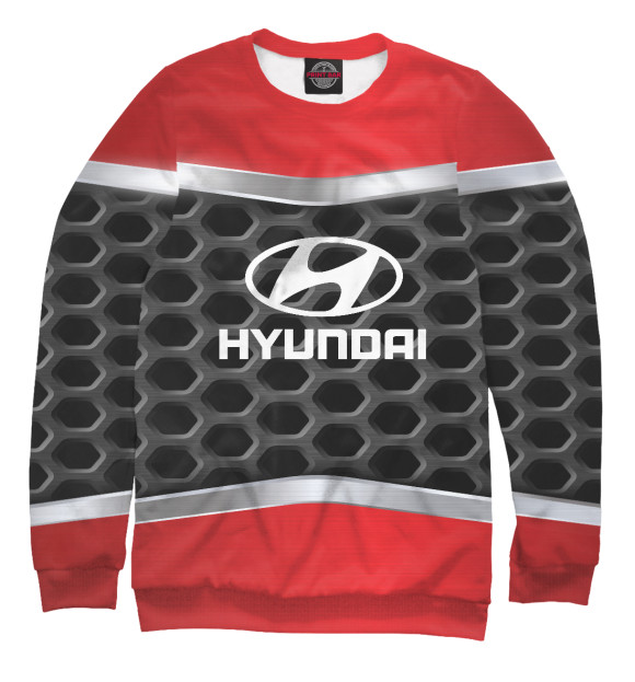 Мужской свитшот с изображением HYUNDAI цвета Белый