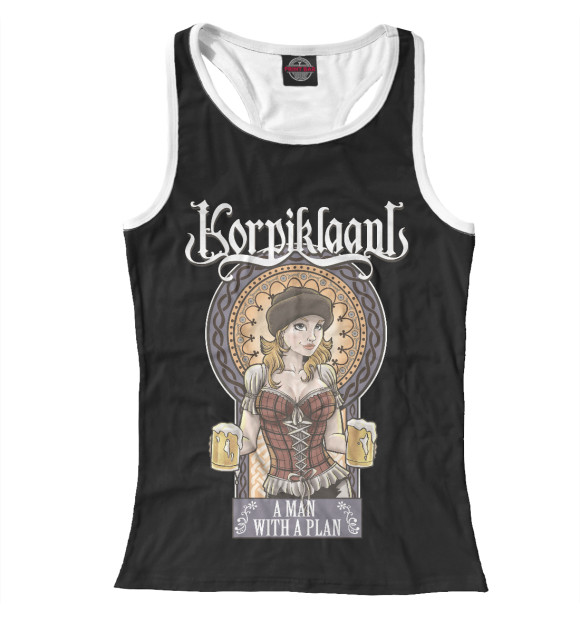 Женская майка-борцовка с изображением Korpiklaani цвета Белый