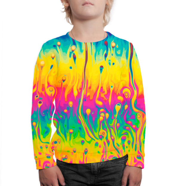 Свитшот для мальчиков с изображением Психоделика цвета Белый