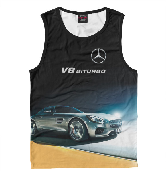 Майка для мальчика с изображением V8 BITURBO цвета Белый