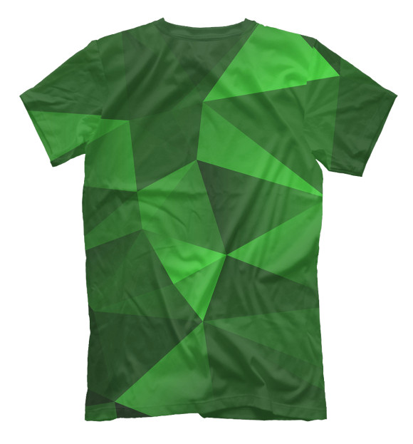 Мужская футболка с изображением Зеленые Полигоны цвета Белый