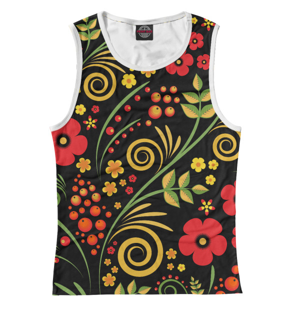 Майка для девочки с изображением Русский стиль цвета Белый